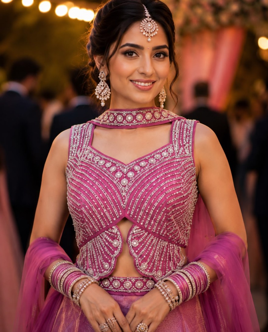 PINK - Fandy Readymade Lehenga Choli In Pink Colour