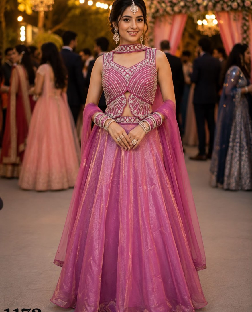 PINK - Fandy Readymade Lehenga Choli In Pink Colour