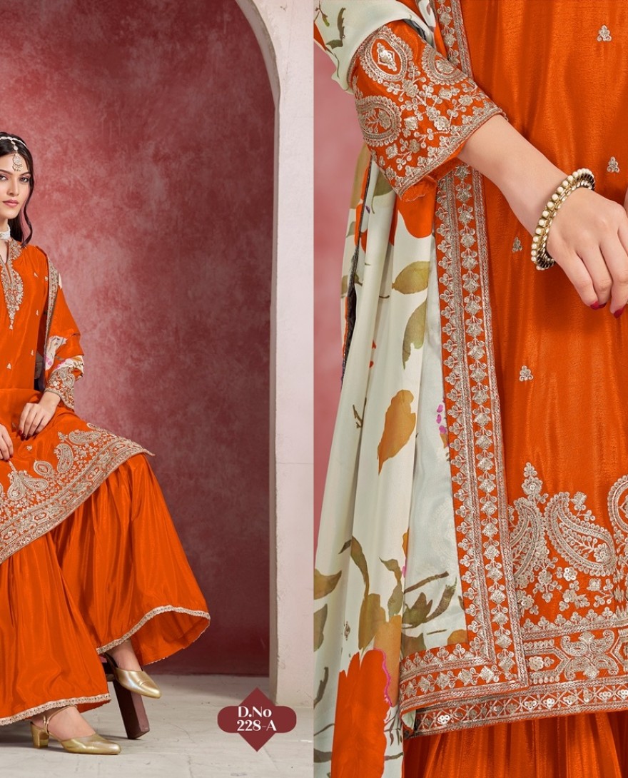 228-orange - Fiery Grace suit in Sunset Orange”