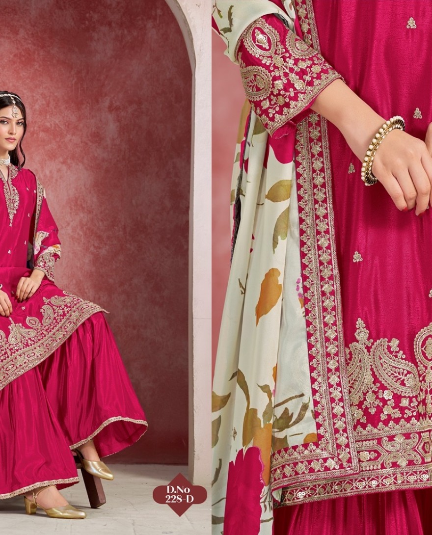 228-pink - Raspberry Bloom suit in Festive Splendor”