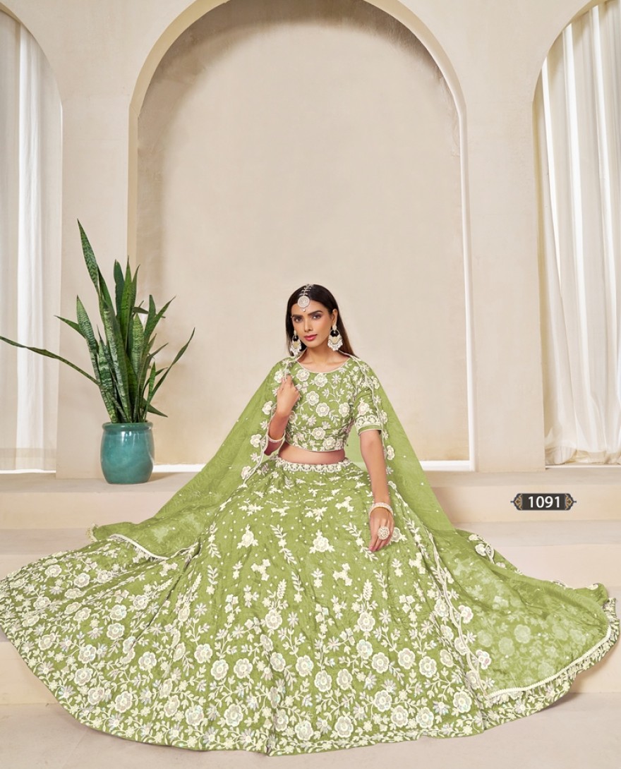 1091 - Lime Garden Grace Lehnga Set 