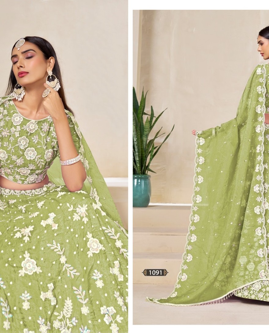 1091 - Lime Garden Grace Lehnga Set 