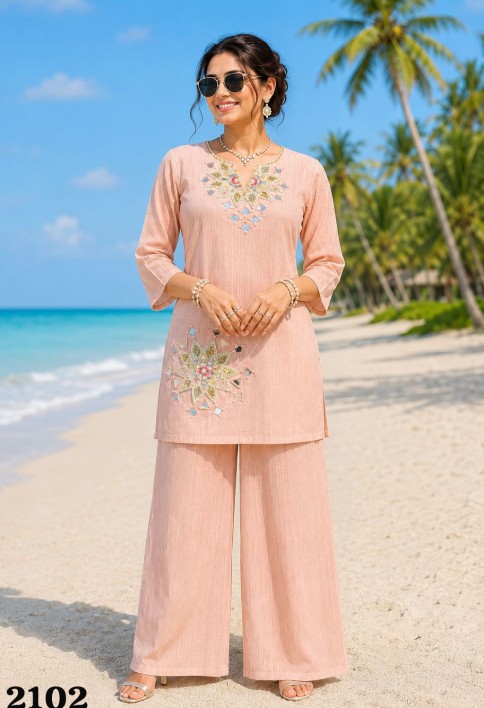 Imported Peach Designer Kurti