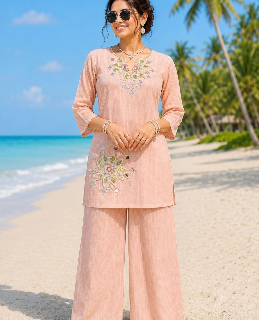 PEACH - Imported Peach Designer Kurti