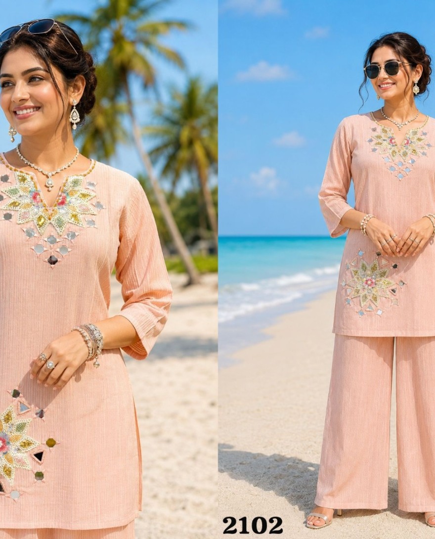PEACH - Imported Peach Designer Kurti