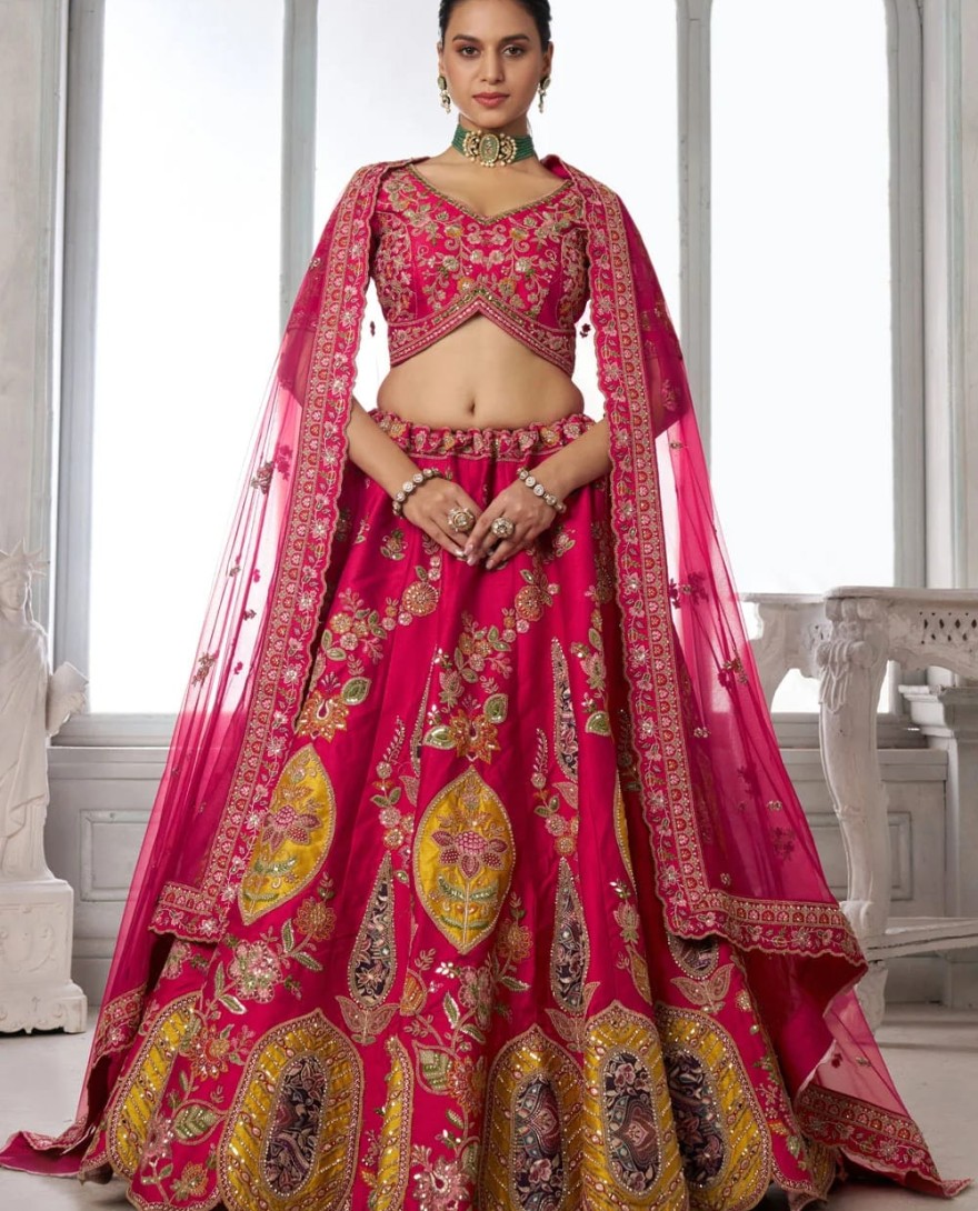 PINK - Sensible Pink Silk Lehenga Choli
