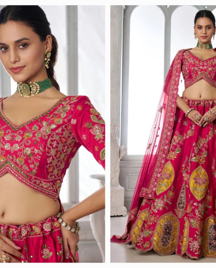 PINK - Sensible Pink Silk Lehenga Choli