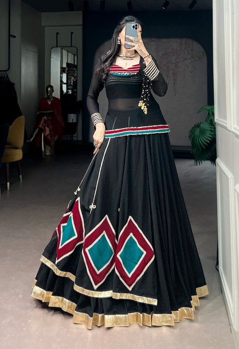 Navratri Speacial Black Color Marbel Chaniya Choli