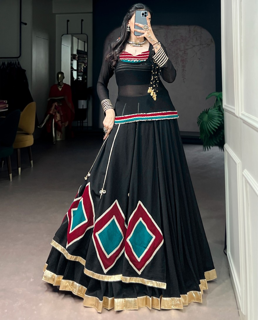 BLACK - Navratri Speacial Black Color Marbel Chaniya Choli