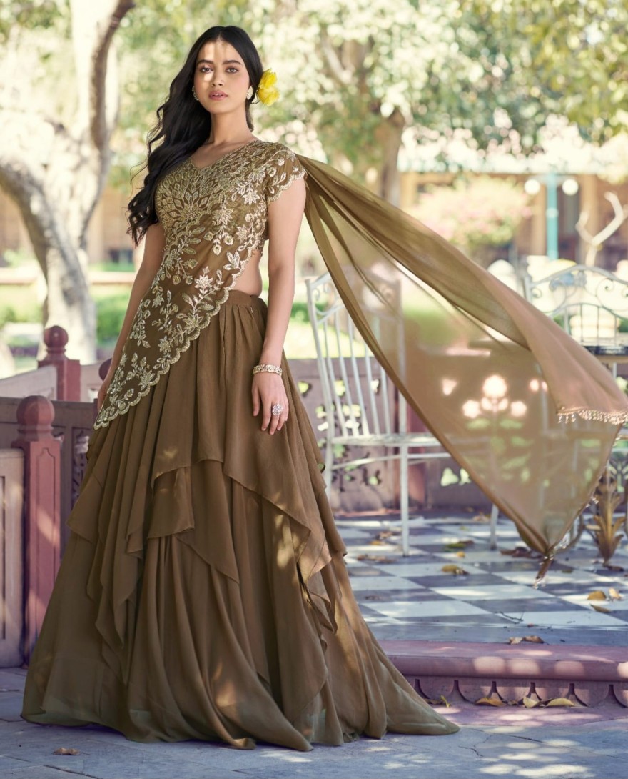 COFFEE - Coffee Color Traditional Lehenga Choli