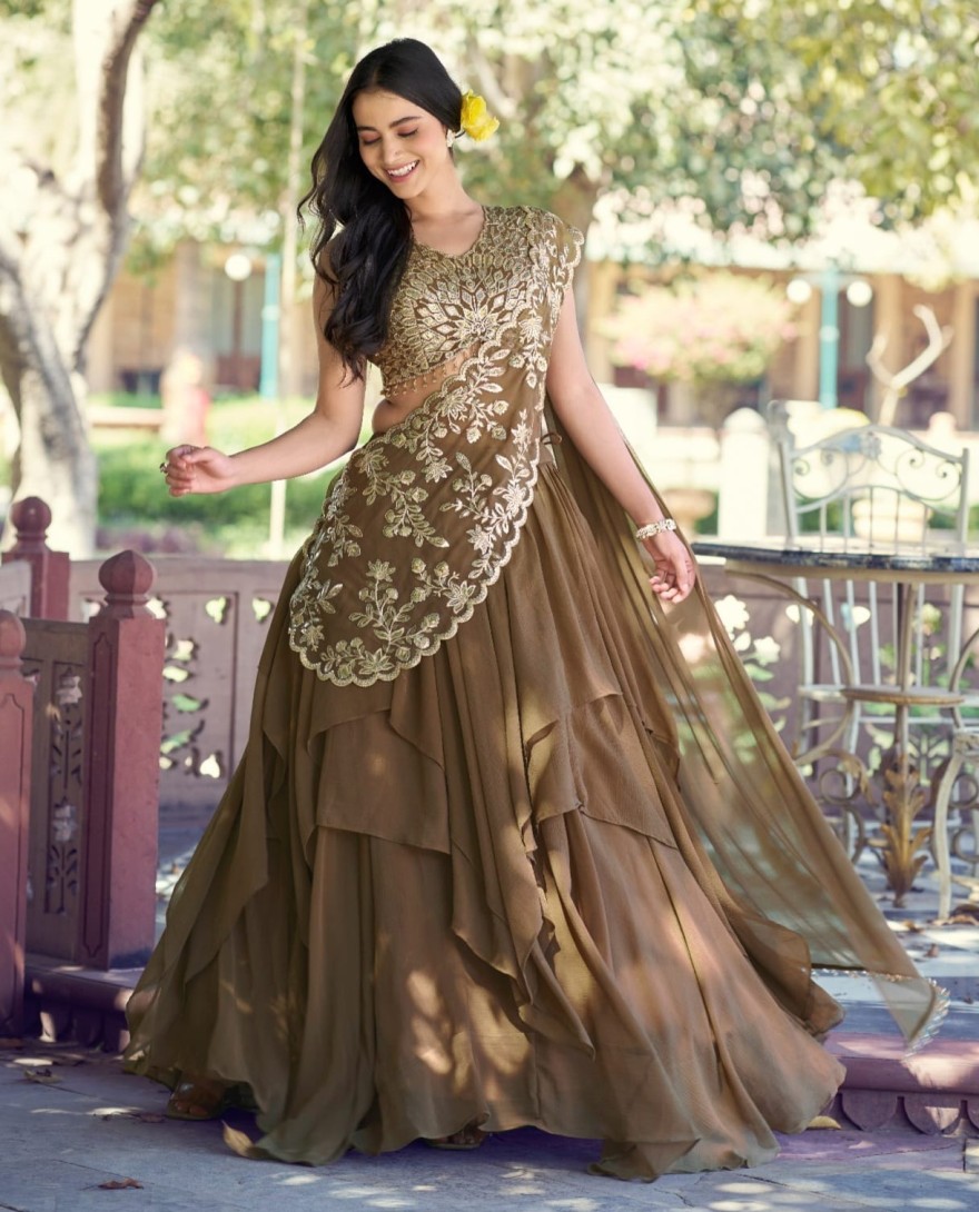 COFFEE - Coffee Color Traditional Lehenga Choli