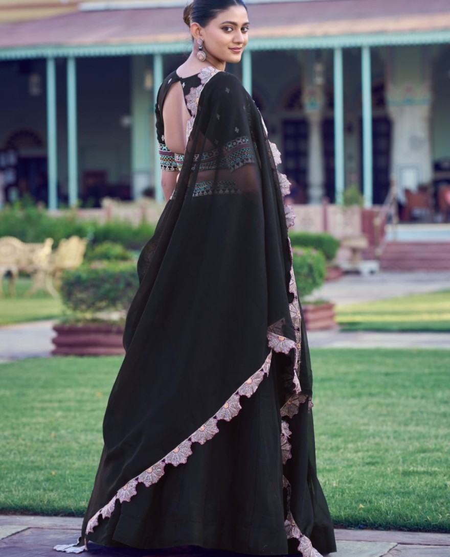 BLACK - Festival Wear Georgette Lehenga Choli