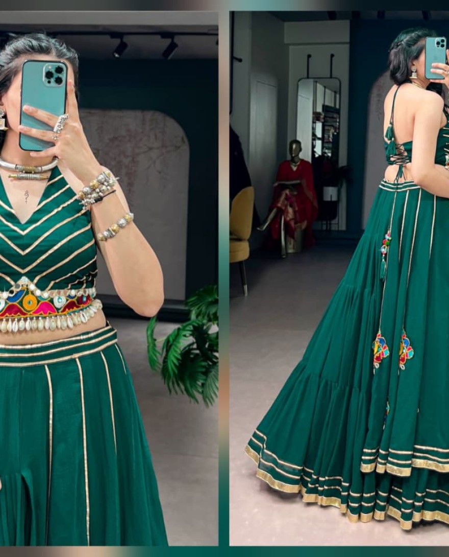 GREEN - Navratri Wear Gamthi Work Choli