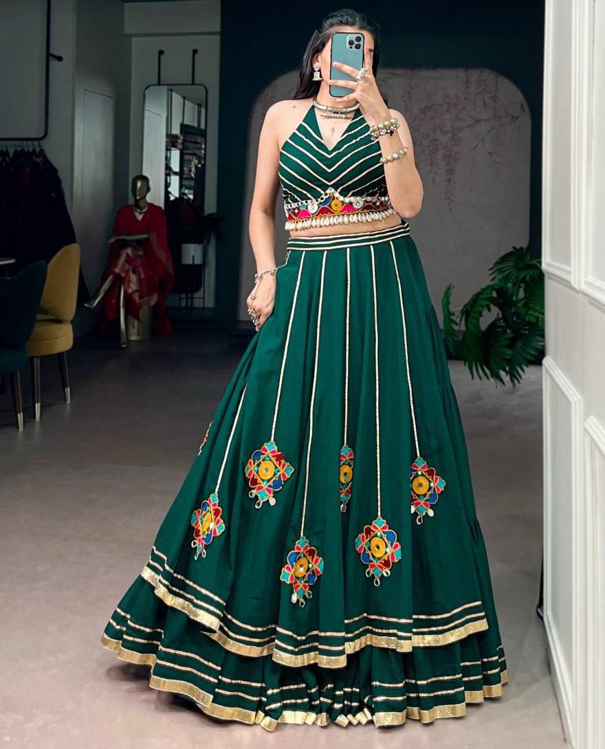 GREEN - Navratri Wear Gamthi Work Choli
