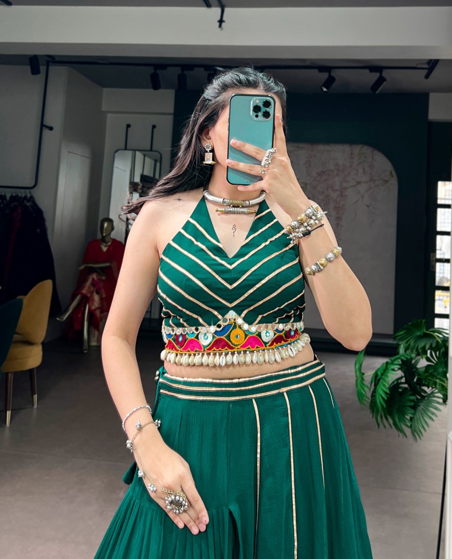 GREEN - Navratri Wear Gamthi Work Choli