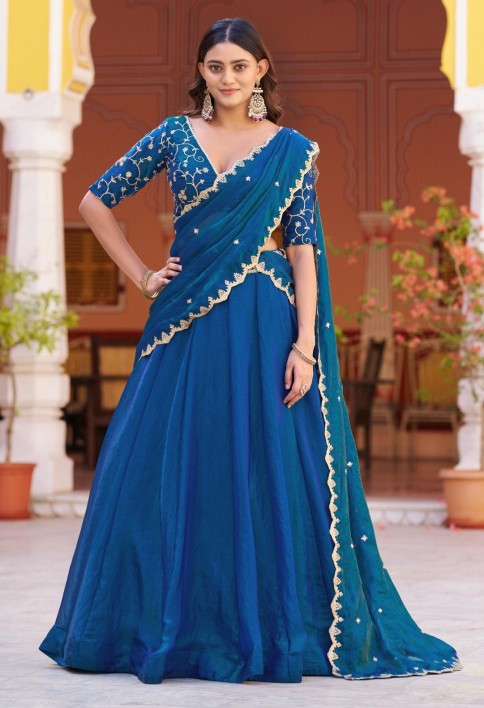 Peacock Color Wedding Wear Lehenga Choli