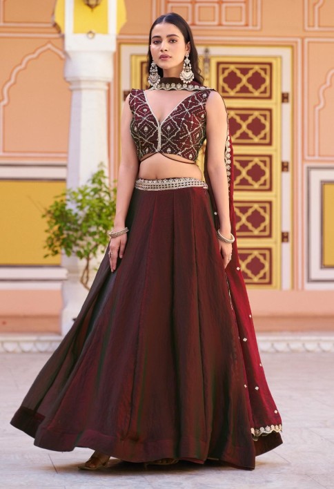 Bridesmaid Red Wear Fendi Lehenga Choli