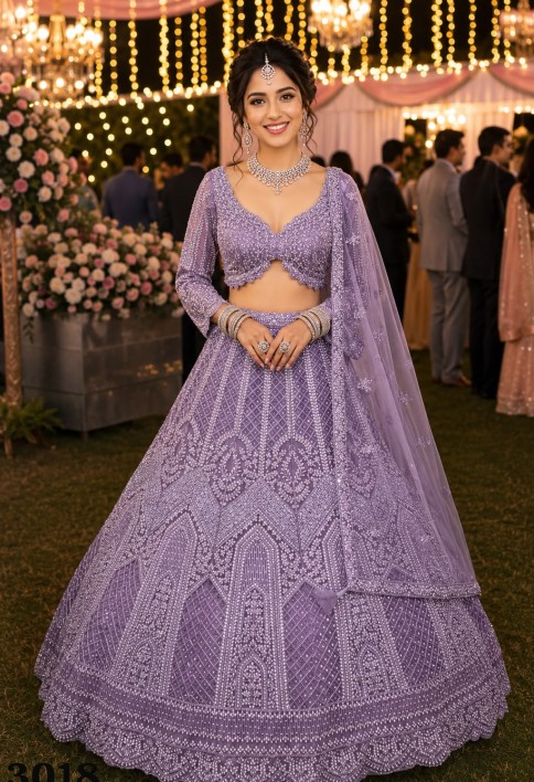 Groovy Lavender Net Lehenga Choli