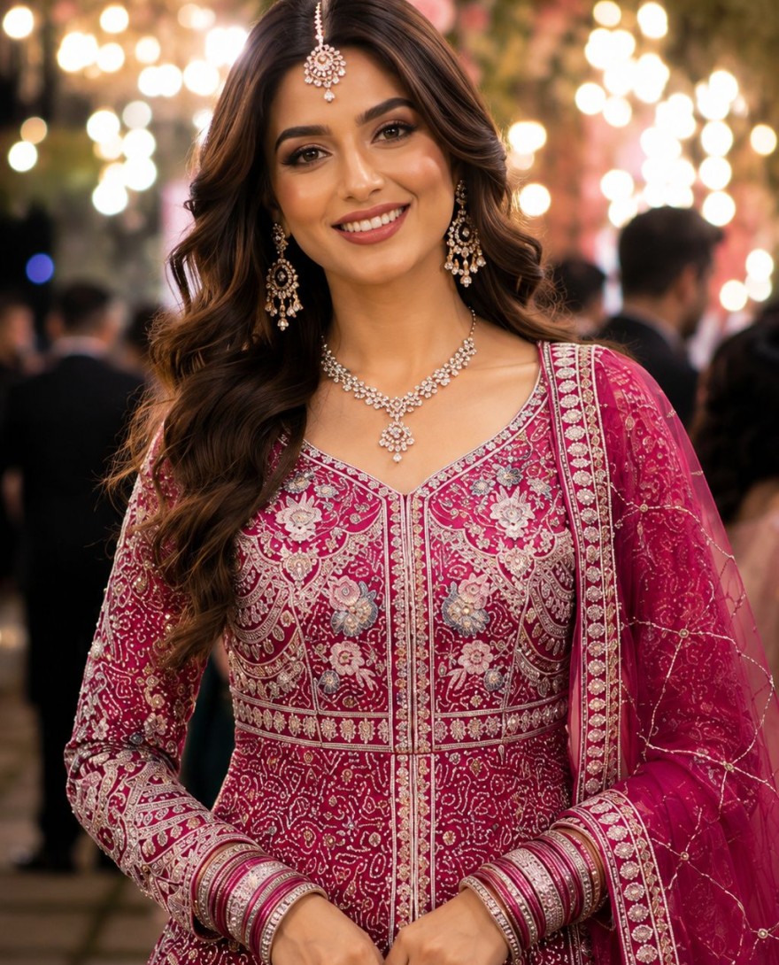 PINK - Rani Embroidered Net Trendy Lehenga Choli