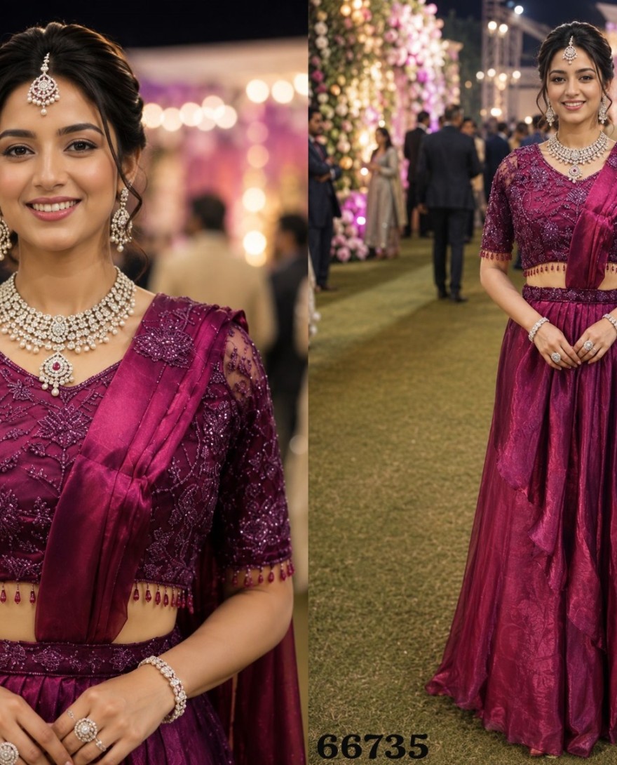 PURPLE - Fandy Trendy Saree In Purple Colour