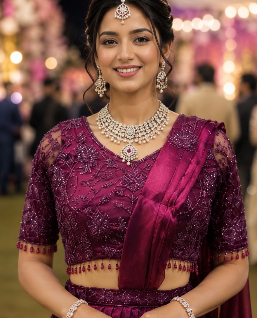 PURPLE - Fandy Trendy Saree In Purple Colour
