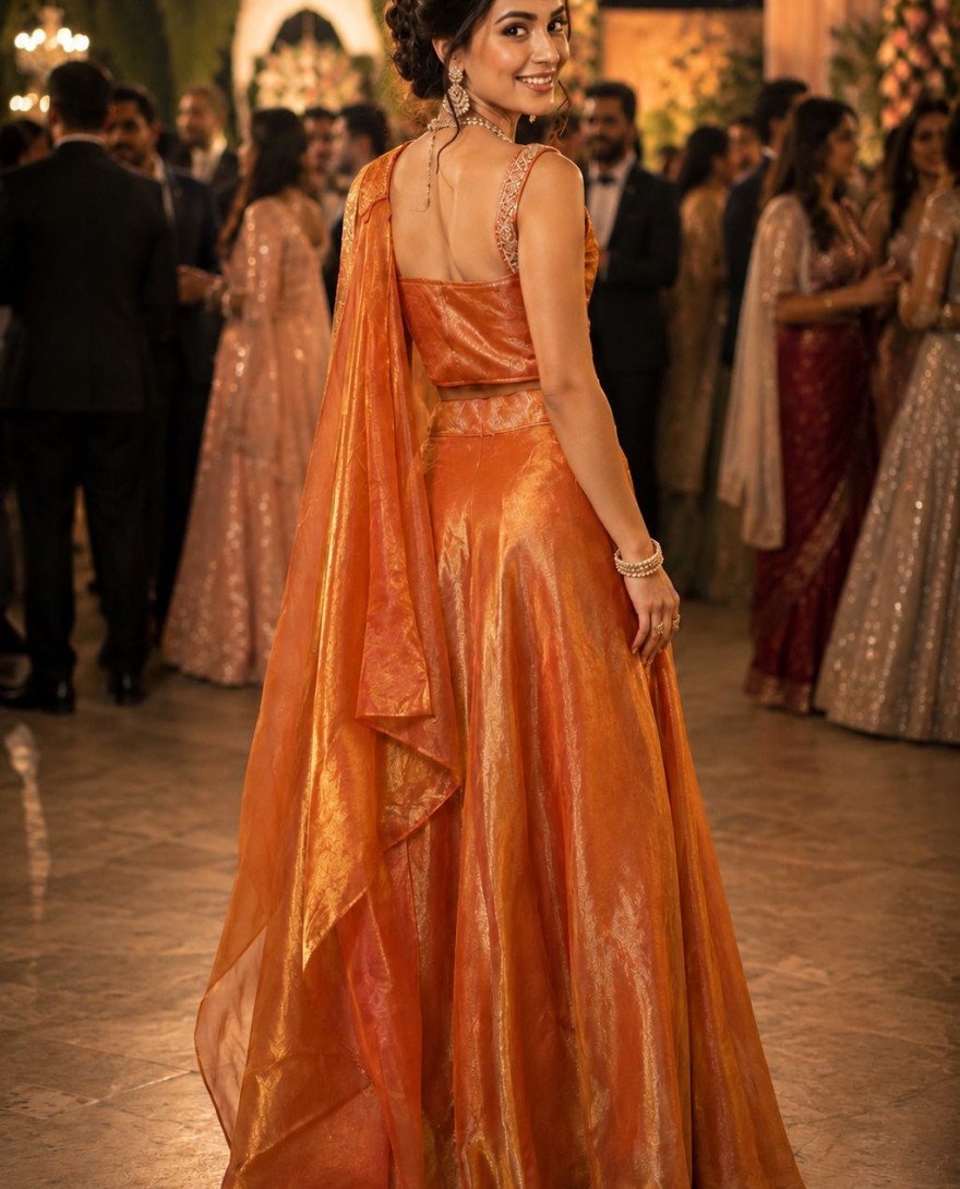 ORANGE - Catchy Orange Fandy Readymade Lehenga Choli with Embroidered Work