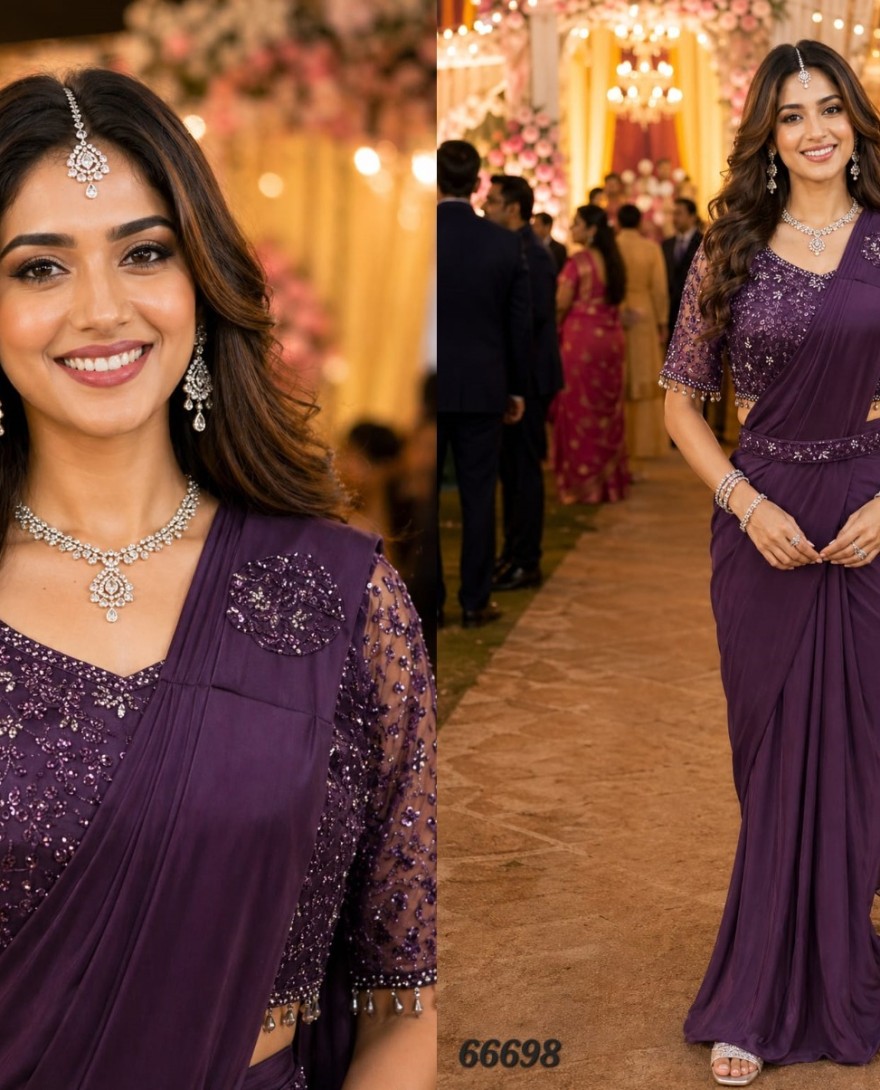 PURPLE - Charming Classic Saree For Festival