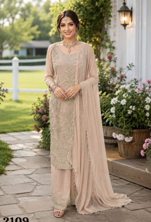 Sunshine Beige Readymade Salwar Kameez