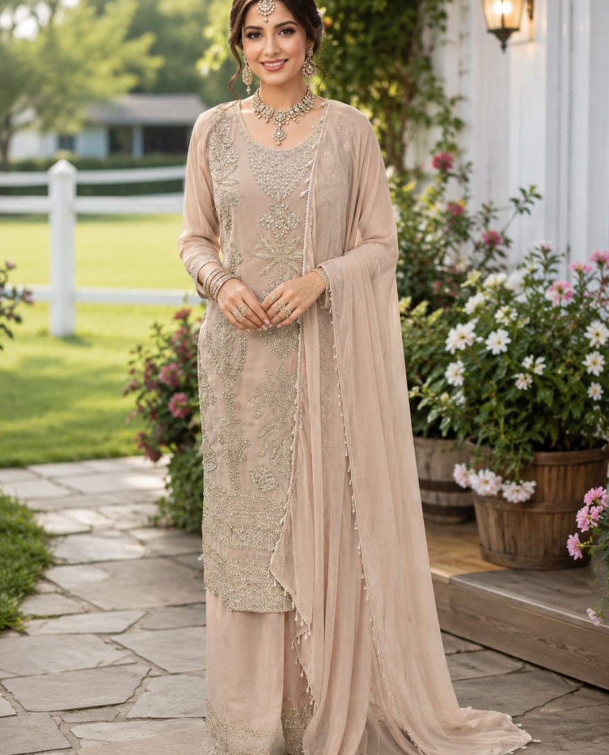 BEIGE - Sunshine Beige Readymade Salwar Kameez