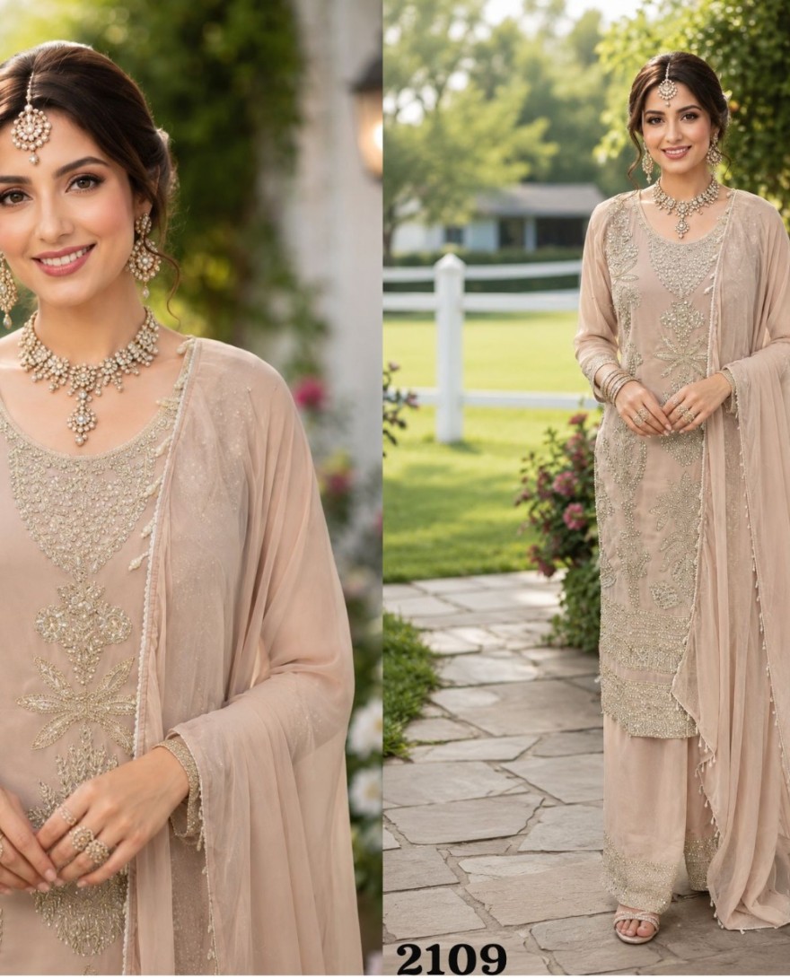 BEIGE - Sunshine Beige Readymade Salwar Kameez