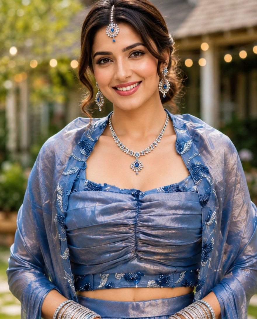 BLUE - Blue Engagement Silk Classic Saree