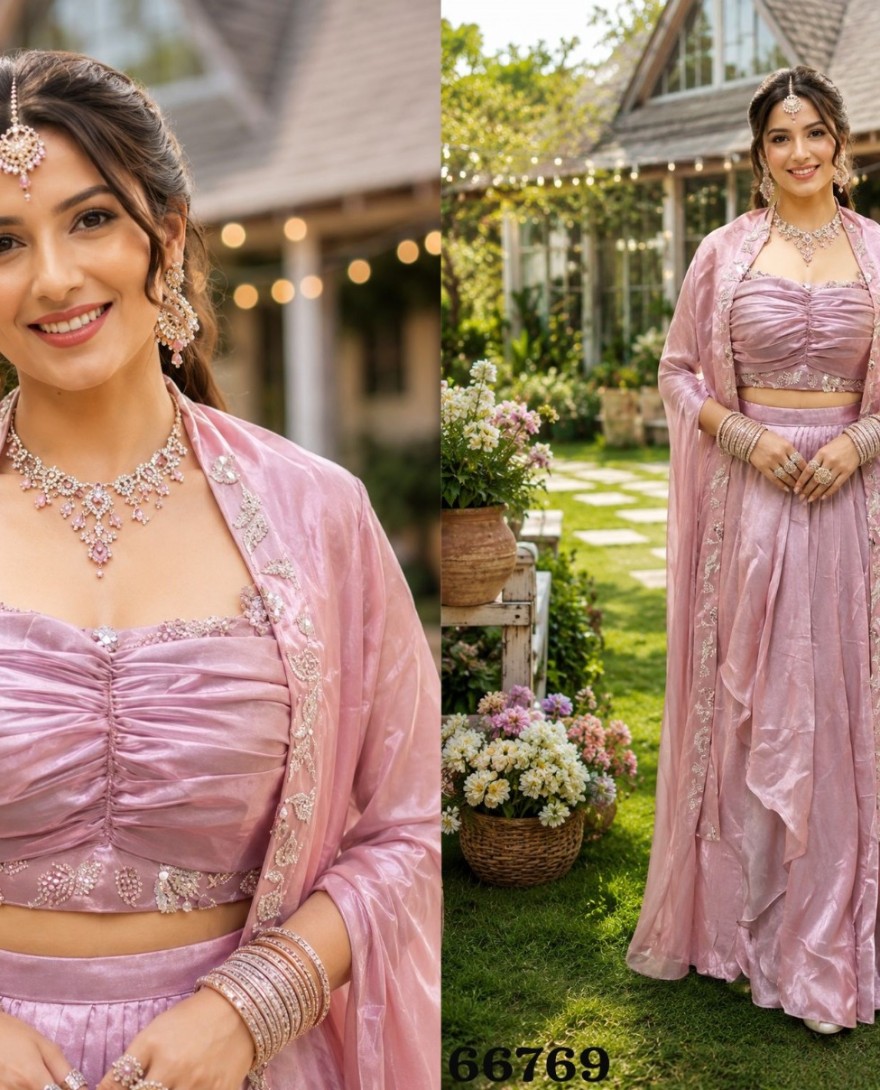 PINK - Titillating Contemporary Saree For Engagement
