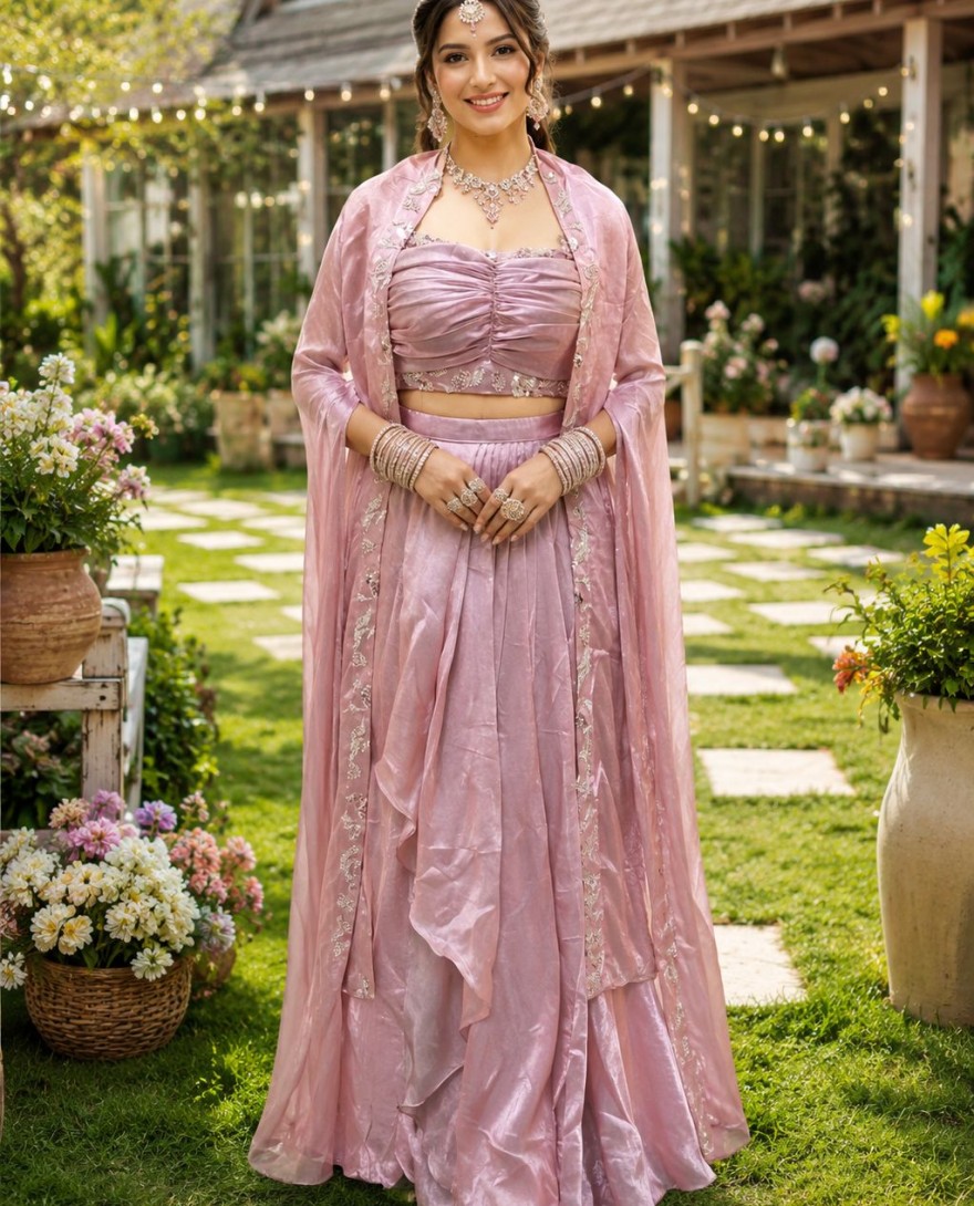 PINK - Titillating Contemporary Saree For Engagement