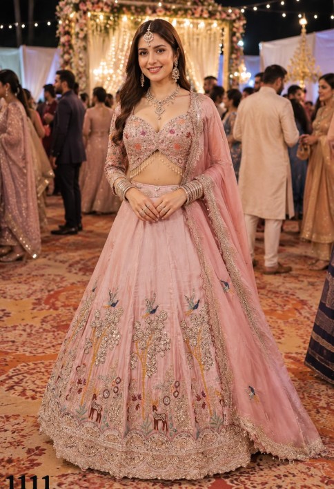 Satin Readymade Lehenga Choli In Pink Colour