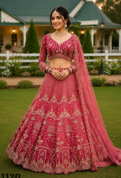 Conspicuous Pink Net Readymade Lehenga Choli