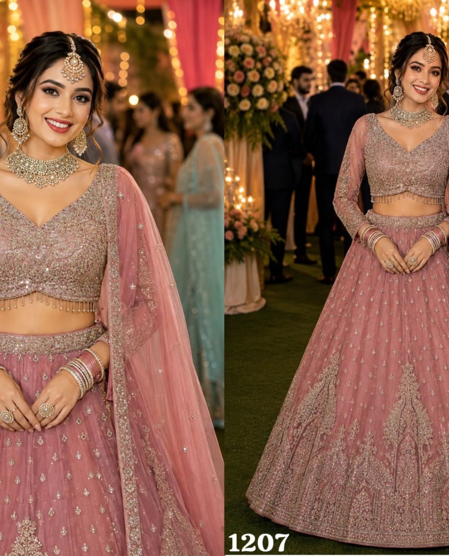 PINK - Charismatic Pink Embroidered Lehenga Choli