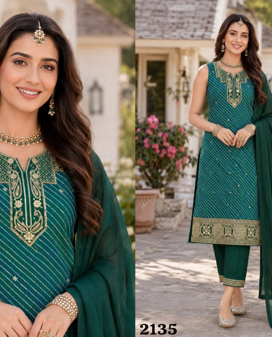 GREEN - Green Georgette Salwar Suit