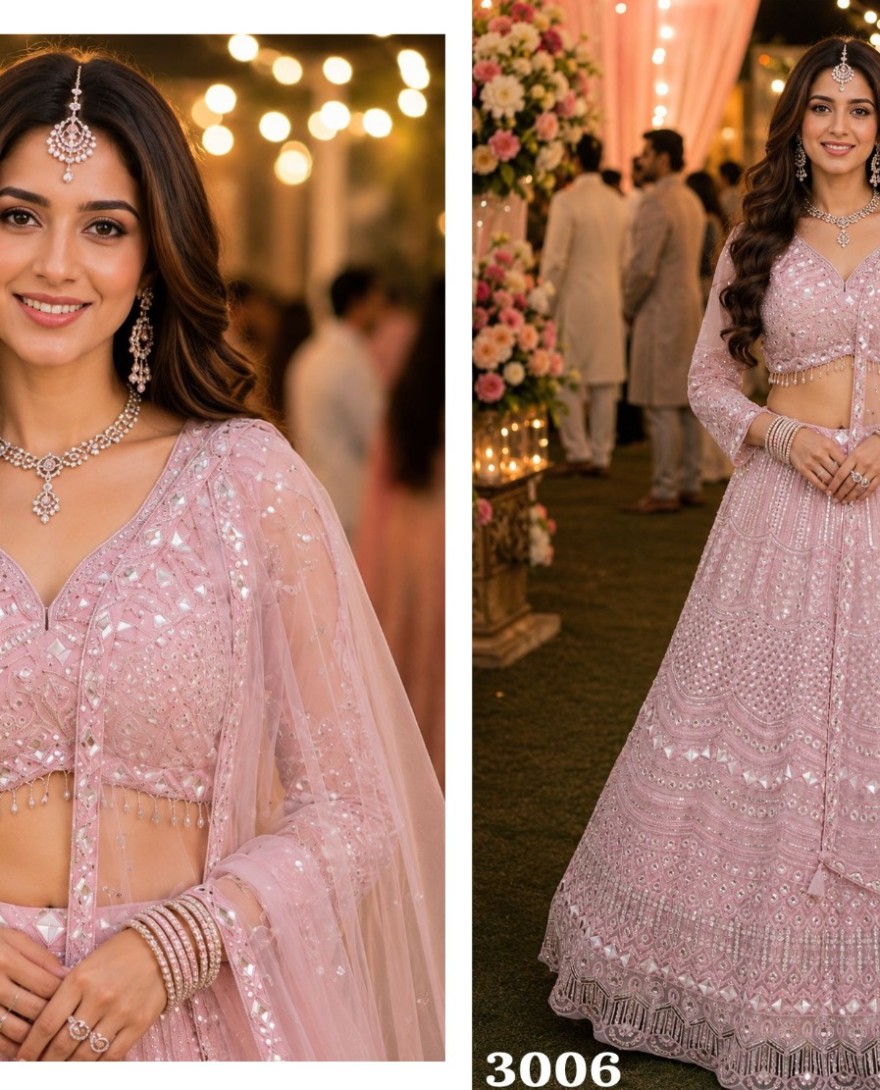 PINK - Staring Pink Net Lehenga Choli