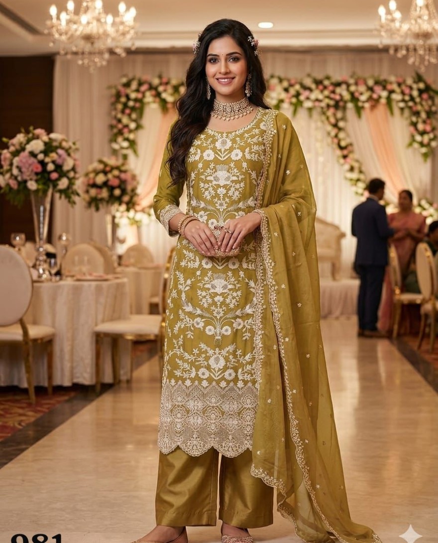 MUSTARD - Mustard Organza Salwar Suit