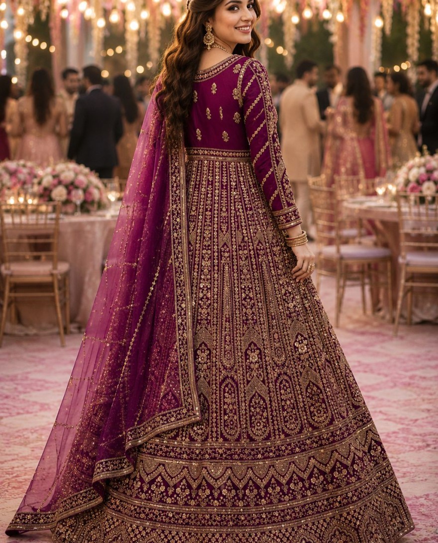 PURPLE - Net Readymade Lehenga Choli In Purple Colour