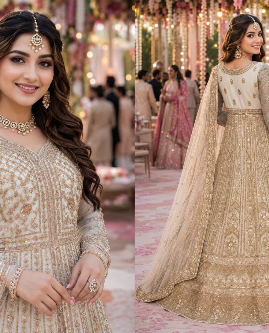 WHITE - Net Readymade Lehenga Choli In White Colour
