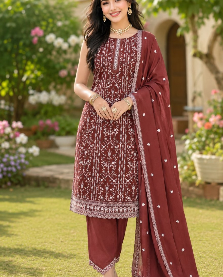 MAROON - Maroon Crush Pant Style Suit