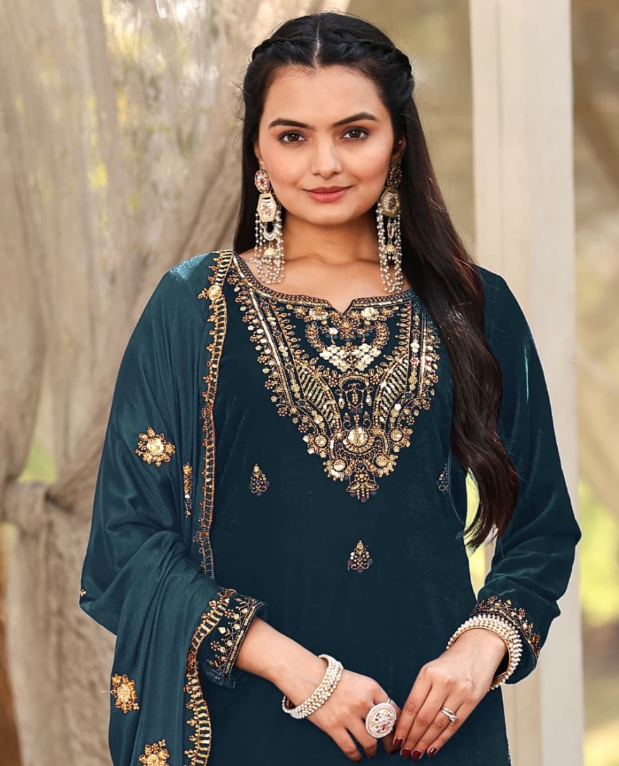 GREEN -  Bottle Green Velvet Suit