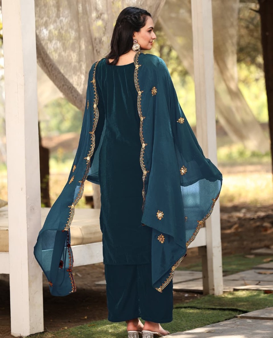 GREEN -  Bottle Green Velvet Suit