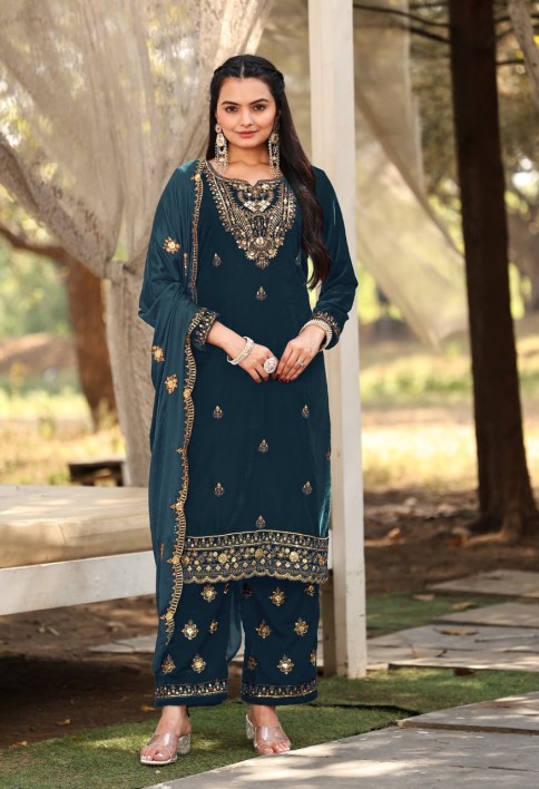  Bottle Green Velvet Suit