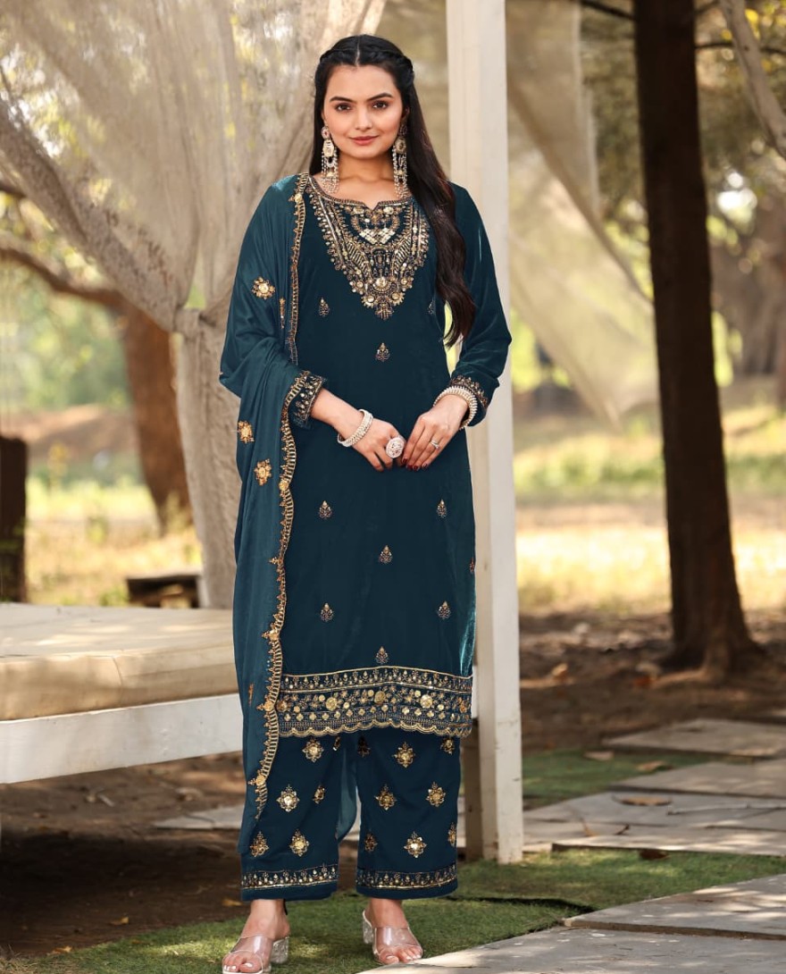 GREEN -  Bottle Green Velvet Suit