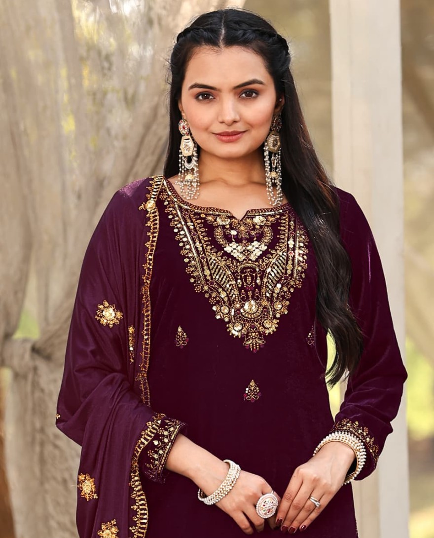 MAROON - Wine Velvet Suit