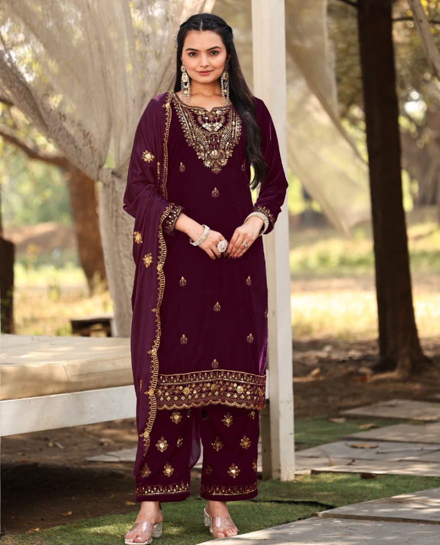 MAROON - Wine Velvet Suit