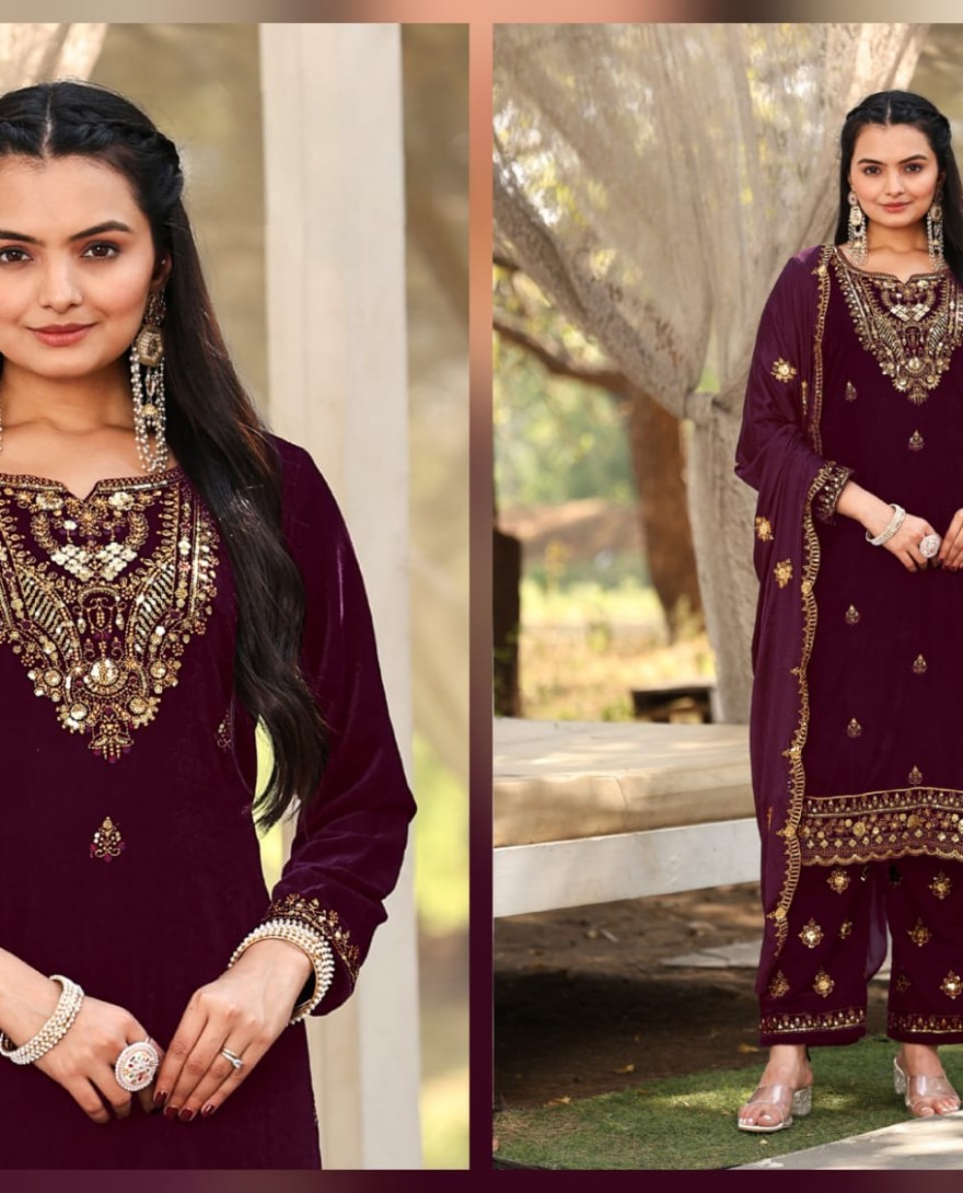 MAROON - Wine Velvet Suit