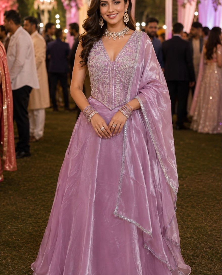 PURPLE - Fandy Lehenga Choli In Lavender Colour